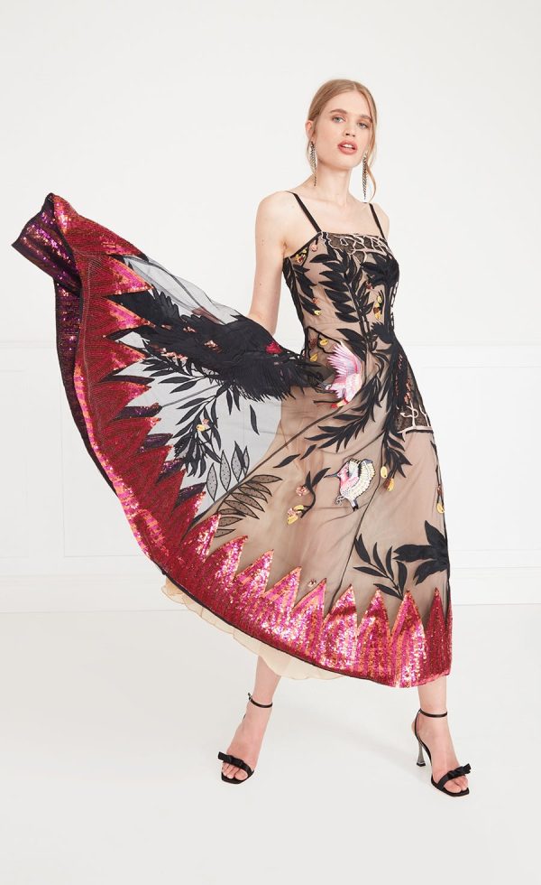 Marvelloush Strappy Dress - Black Mix