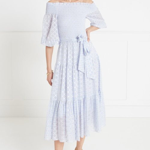 Marvelloush Off Shoulder Dress - Halogen Blue