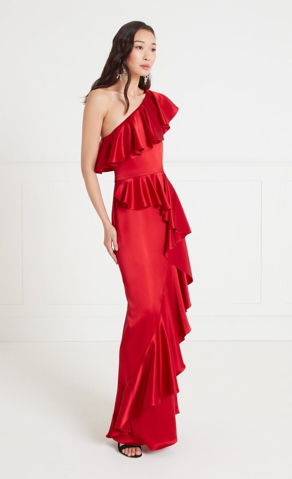 Marvelloush Asymmetric Dress - Red