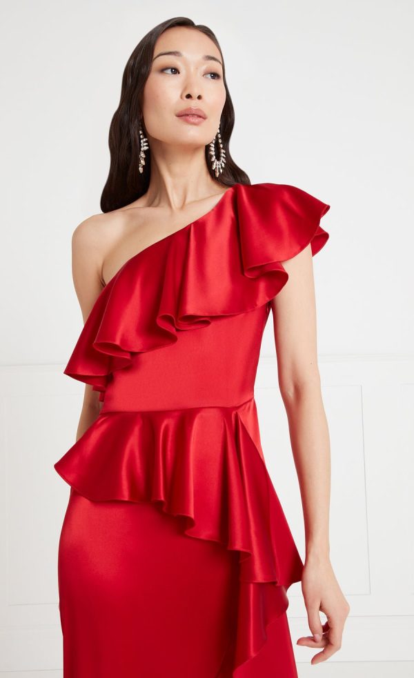 Marvelloush Asymmetric Dress - Red